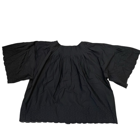 J Crew Jolie Top Size XL in Eyelet Cotton Poplin Black - Picture 8 of 11